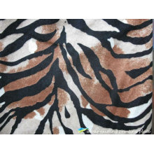Zebra Patterns Printed Polyester Velvet Fabric